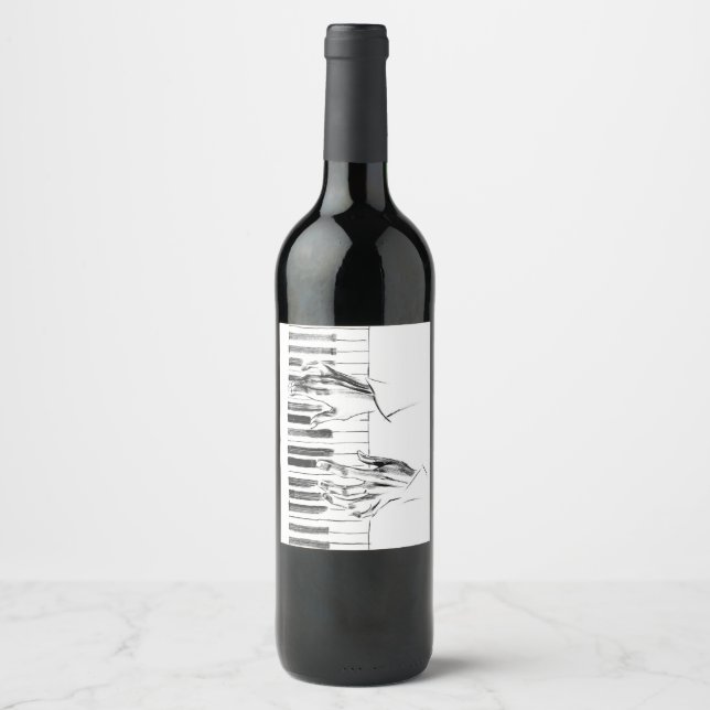 Étiquette Pour Bouteilles De Vin Piano music (Devant)