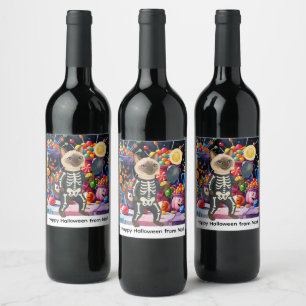 Étiquette Pour Bouteilles De Vin Pickleball halloween fête pour les amoureux de les