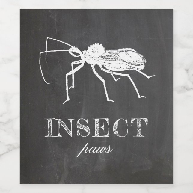 Étiquette Pour Bouteilles De Vin Pieds d'insectes. Soirée d'Halloween sur Chalkboar (Étiquettes simples)