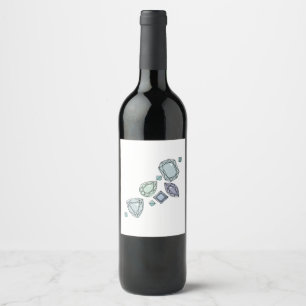 Étiquette Pour Bouteilles De Vin Pierres précieuses