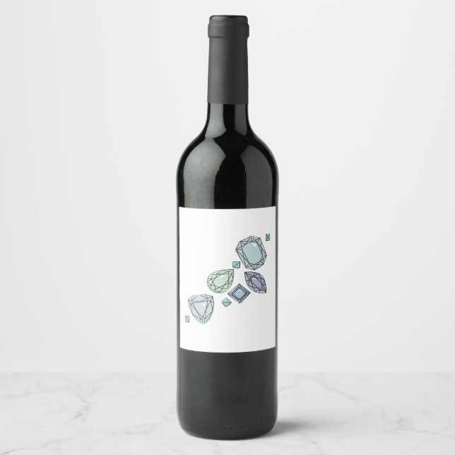 Étiquette Pour Bouteilles De Vin Pierres précieuses (Devant)