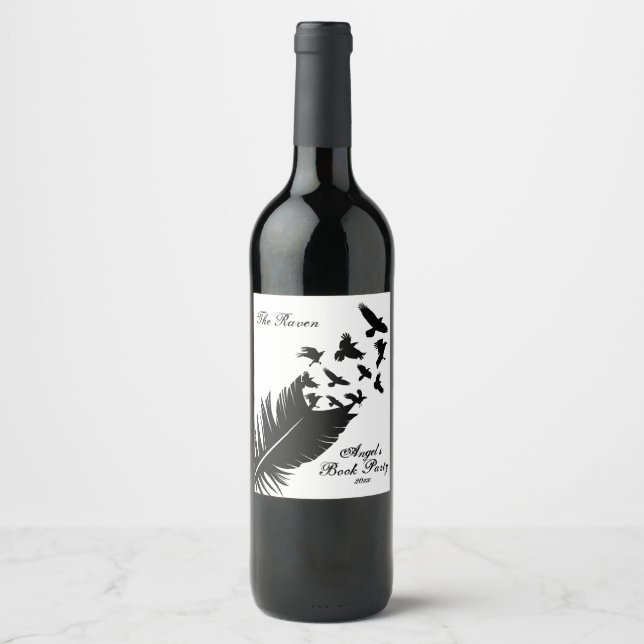 Étiquette Pour Bouteilles De Vin Piment moderne, noir et blanc (Devant)
