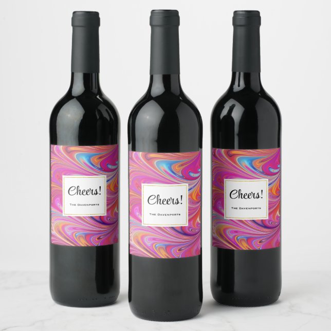 Étiquette Pour Bouteilles De Vin Pink Orange Tournes Design Super (Bouteilles)