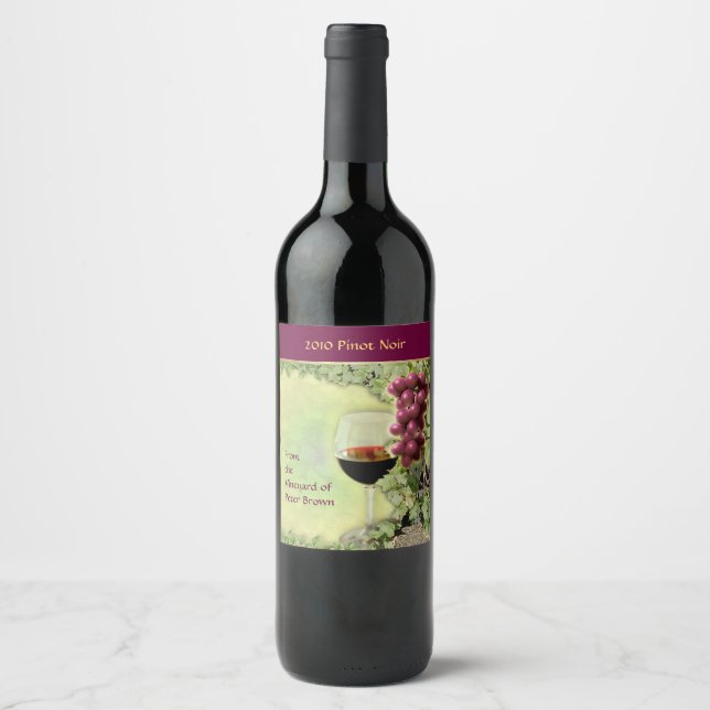 Étiquette Pour Bouteilles De Vin Pinot Noir 🍷 (Devant)