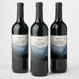 Étiquette Pour Bouteilles De Vin Pittoresque Alpine Mountains Nature Photo Mariage