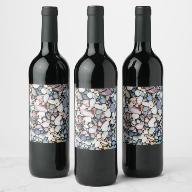 Étiquette Pour Bouteilles De Vin Plage de galets (Bouteilles)