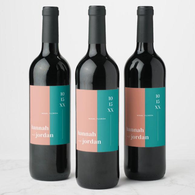 Étiquette Pour Bouteilles De Vin Plage moderne Dunes balnéaires | Mariage personnal (Bouteilles)