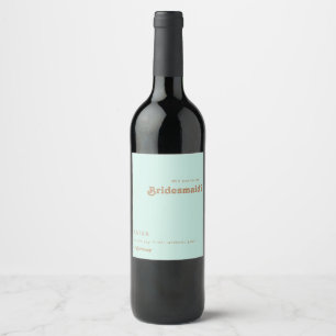 Étiquette Pour Bouteilles De Vin Plage Retro Proposition Aqua Bridesmaid Étiquett