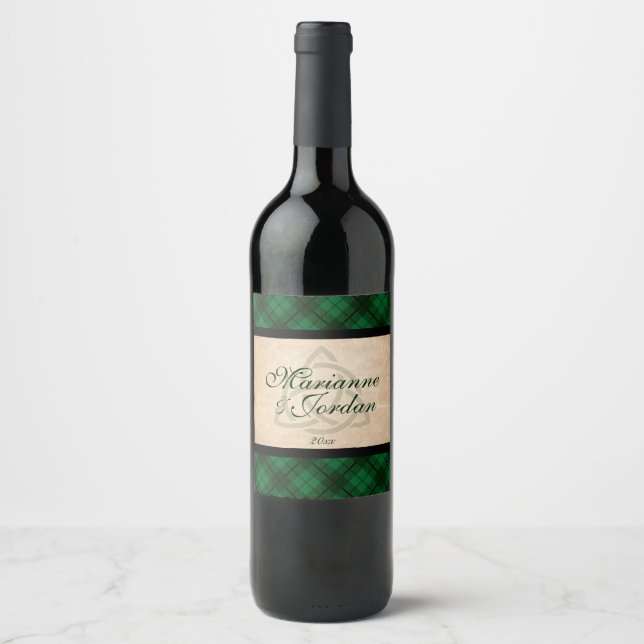 Étiquette Pour Bouteilles De Vin Plaid celtique (Devant)
