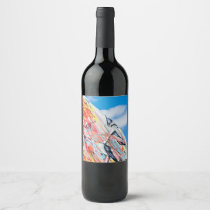 Étiquette Pour Bouteilles De Vin planète graffiti
