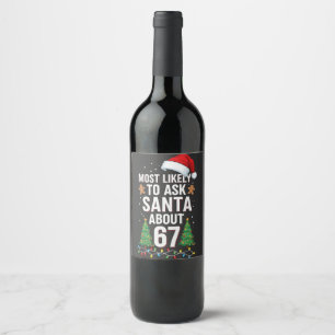 Étiquette Pour Bouteilles De Vin Plus susceptible de demander à Santa à propos de 6