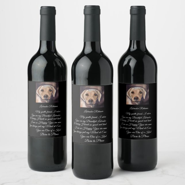 Étiquette Pour Bouteilles De Vin Poésie Labrador Retriever (Bouteilles)