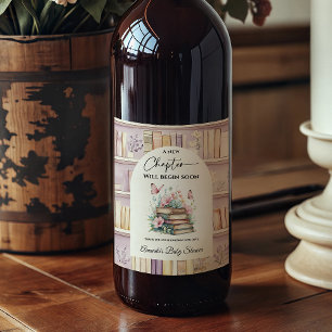 Étiquette Pour Bouteilles De Vin Poetcore Nouveau Chapitre Fille Rose Livre Baby Sh