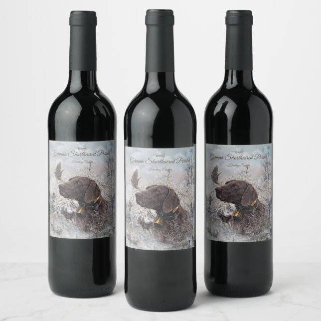 Étiquette Pour Bouteilles De Vin Pointeur à poils courts allemand (Bouteilles)