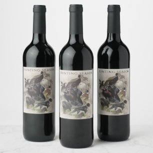 Étiquette Pour Bouteilles De Vin Pointeur À poils durs allemand