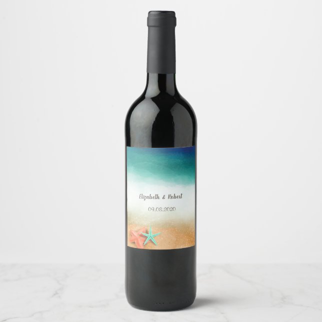 Étiquette Pour Bouteilles De Vin Poisson de la mer tropicale (Devant)