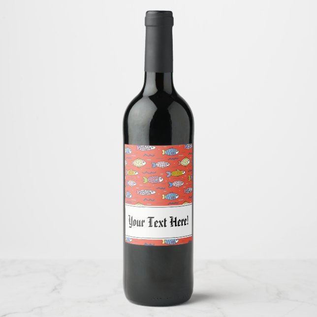 Étiquette Pour Bouteilles De Vin Poisson, poisson, poisson ! (Devant)