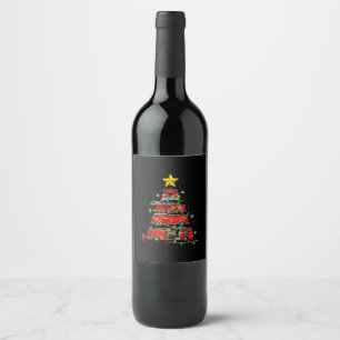 Étiquette Pour Bouteilles De Vin Pompier Camion Arbre de Noël Hommes Femmes