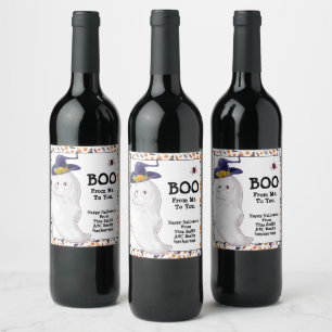Étiquette Pour Bouteilles De Vin Pop Halloween personnalisée par