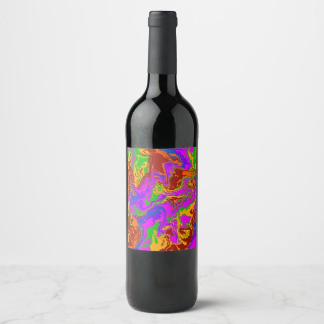 Étiquette Pour Bouteilles De Vin Porridge de cerveau en Abstrait (Devant)
