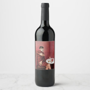 Étiquette Pour Bouteilles De Vin Portrait de la journaliste Sylvia Von Harden Otto