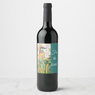 Étiquette Pour Bouteilles De Vin "Pour les oiseaux !" étiquette de vin de peinture