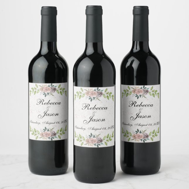 Étiquette Pour Bouteilles De Vin Pour toujours - Deux Coeurs - Un Amour (Bouteilles)