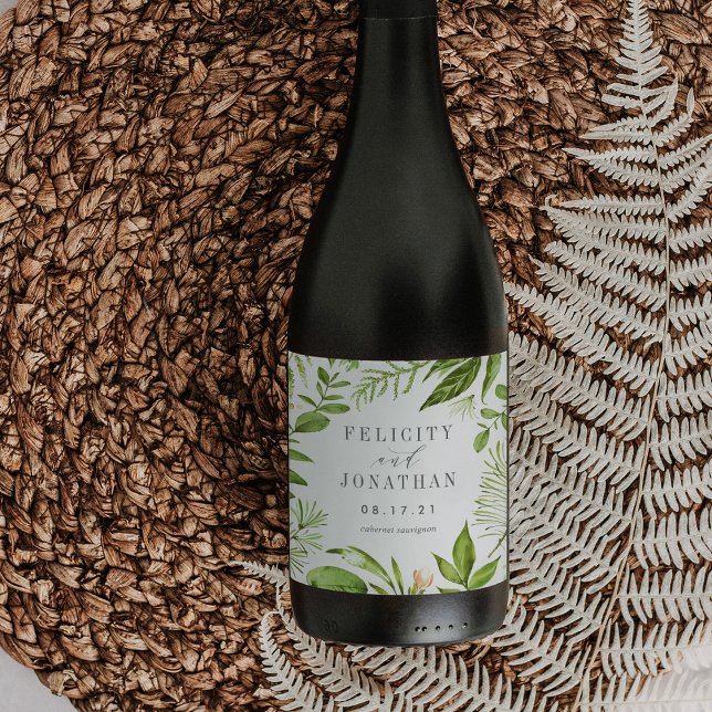 Étiquette Pour Bouteilles De Vin prairie sauvage | Mariage personnalisé (Créateur téléchargé)