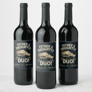 Étiquette Pour Bouteilles De Vin Premier Père Jour Père Fille Duo Personnalisé