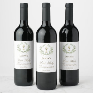 Étiquette Pour Bouteilles De Vin Première communion