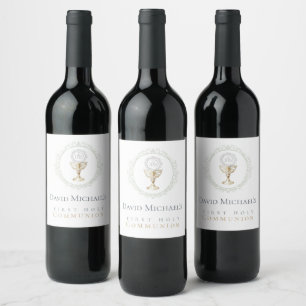Étiquette Pour Bouteilles De Vin Première communion