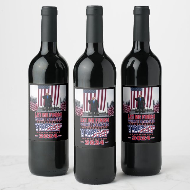 Étiquette Pour Bouteilles De Vin Président Trump 2024 (Bouteilles)