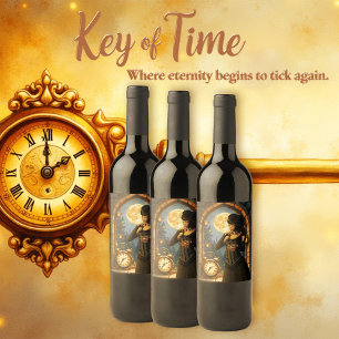 Étiquette Pour Bouteilles De Vin Princesse des Horloges – Gardienne des Heures au C