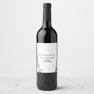 Étiquette Pour Bouteilles De Vin Printemps frais camping lavande fleurs nom date si