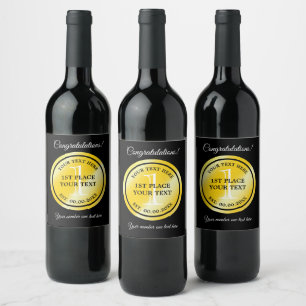 Étiquette Pour Bouteilles De Vin Prix de la première place médaille d'or