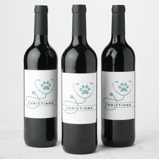 Étiquette Pour Bouteilles De Vin Professionnels vétérinaires vétérinaires vétérinai (Bouteilles)