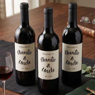 Étiquette Pour Bouteilles De Vin Promu Tante et Oncle - Coutume établie