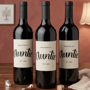 Étiquette Pour Bouteilles De Vin Promue Tante Créée Année Crème