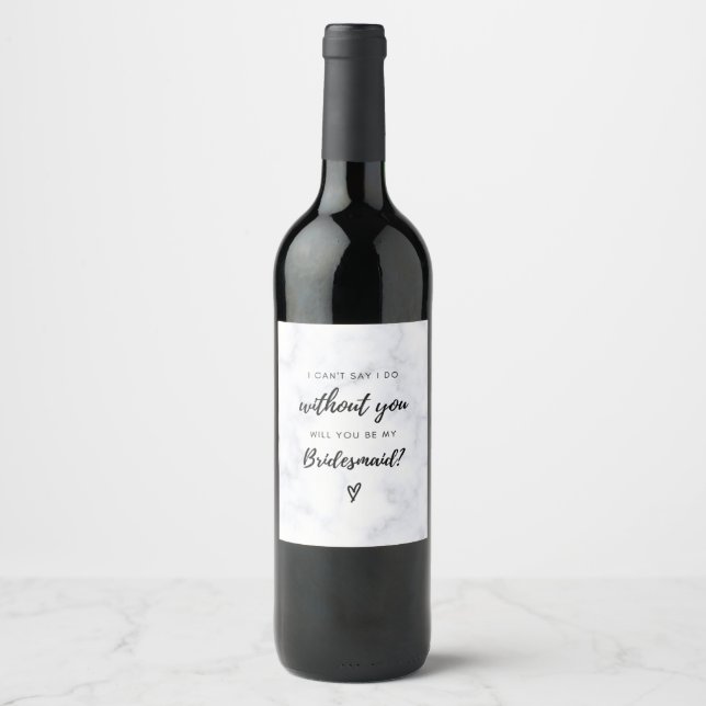 Étiquette Pour Bouteilles De Vin Proposition Bridesmaid (Devant)