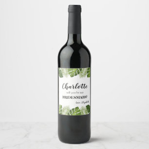 Étiquette Pour Bouteilles De Vin Proposition Bridesmaid étiquette de vin tropical