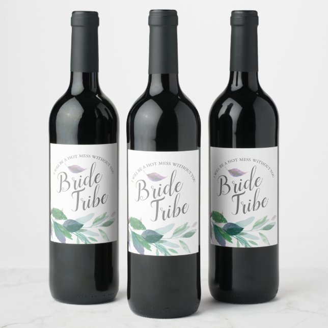 Étiquette Pour Bouteilles De Vin Proposition d'aide-ménagère de printemps Feuilles  (Bouteilles)