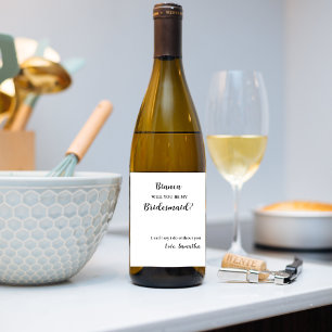 Étiquette Pour Bouteilles De Vin Propositions de Bridesmaid Seras-tu ma Bridesmaid