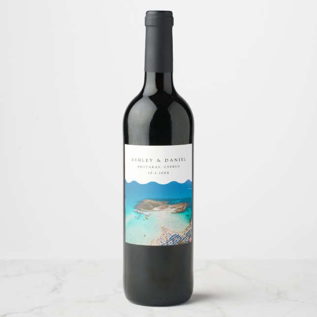 Étiquette Pour Bouteilles De Vin Protaras Beach Chypre (Devant)
