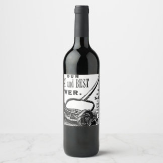 Étiquette Pour Bouteilles De Vin Publicité vintage tondeuse à gazon