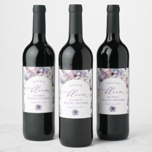 Étiquette Pour Bouteilles De Vin Purple + Lavender Floral Vin Étiquette bouteille