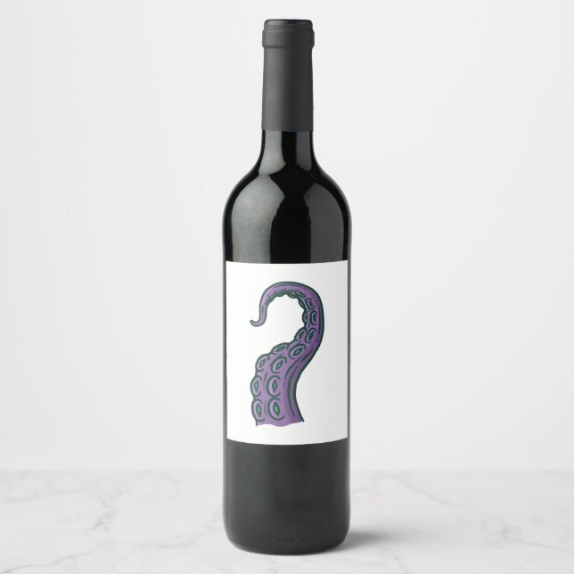Étiquette Pour Bouteilles De Vin Purple Tentacle (Devant)
