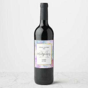 Étiquette Pour Bouteilles De Vin Purple, Vert, Rose Couleurs Fleurs Fabrication de 