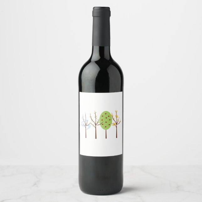 Étiquette Pour Bouteilles De Vin Quatre saisons (Devant)