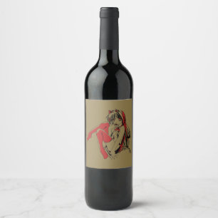 Étiquette Pour Bouteilles De Vin R & B Manga, Neko Catgirl Furry Loli Anime