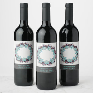 Étiquette Pour Bouteilles De Vin Raisins de vin Fleurs personnalisées Rouge Blanc